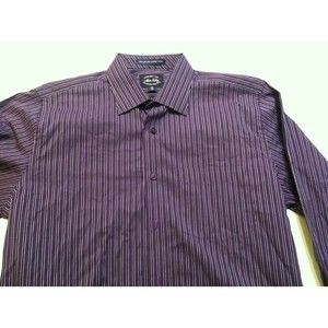 ALLEN SOLLY MENS PURPLE 100%COTTON STRIPED CASUAL SHIRT SIZE: 42 CMS/LS